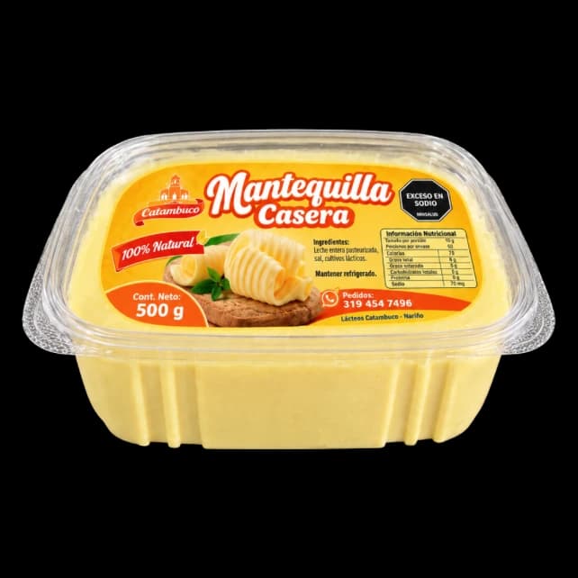 Mantequilla Casera de 500 g en su pote