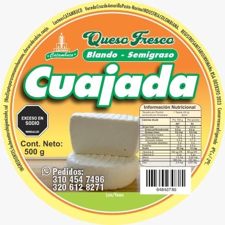 Cuajada Campesina, presentación 500 g