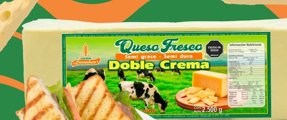 Queso Fresco Doble Crema (Bloque), presentación 2.500 g